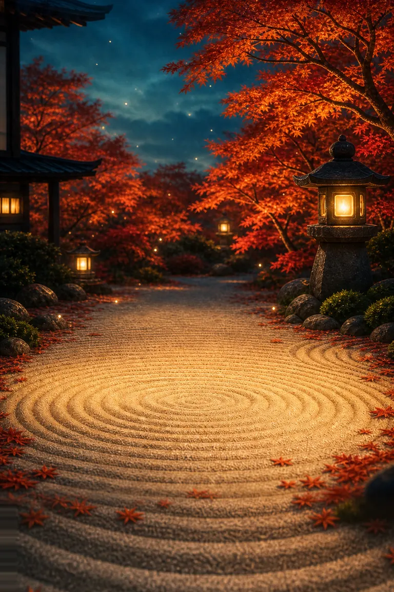 Autumn Maples at night