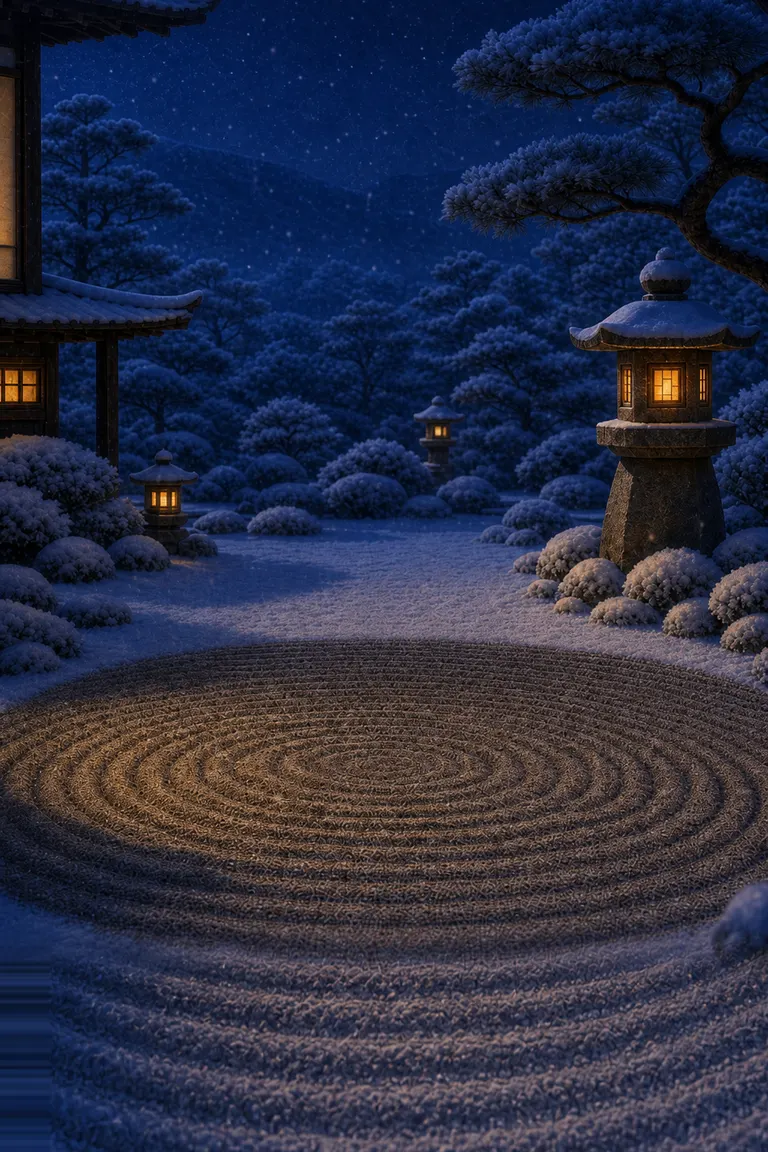 Snow Garden at night