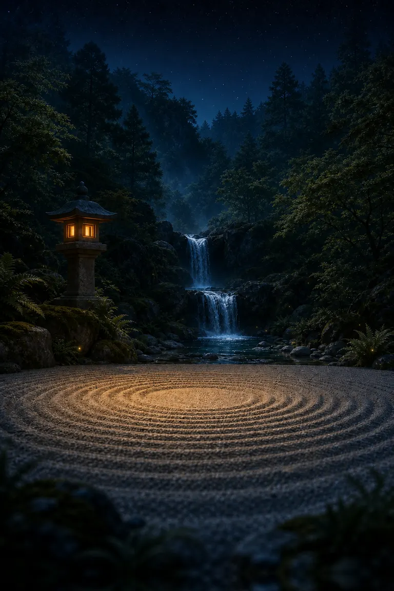 Mountain Falls at night